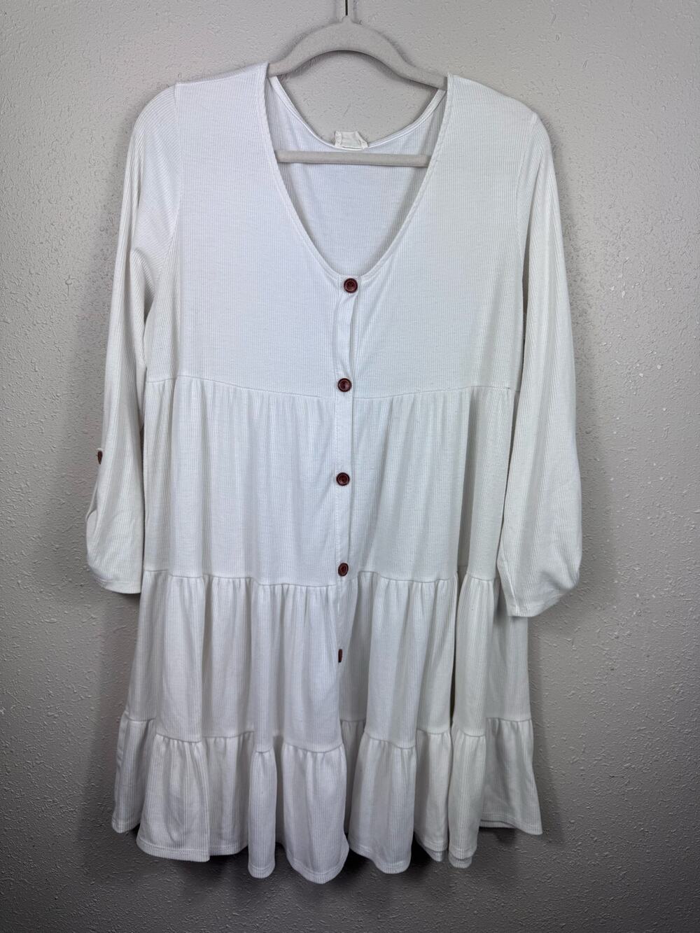 Peach Love White Dress Womens Size Large